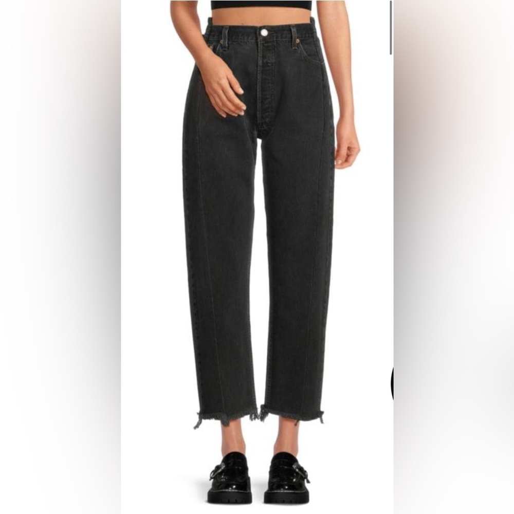 Black Baggy Seamed Jeans
